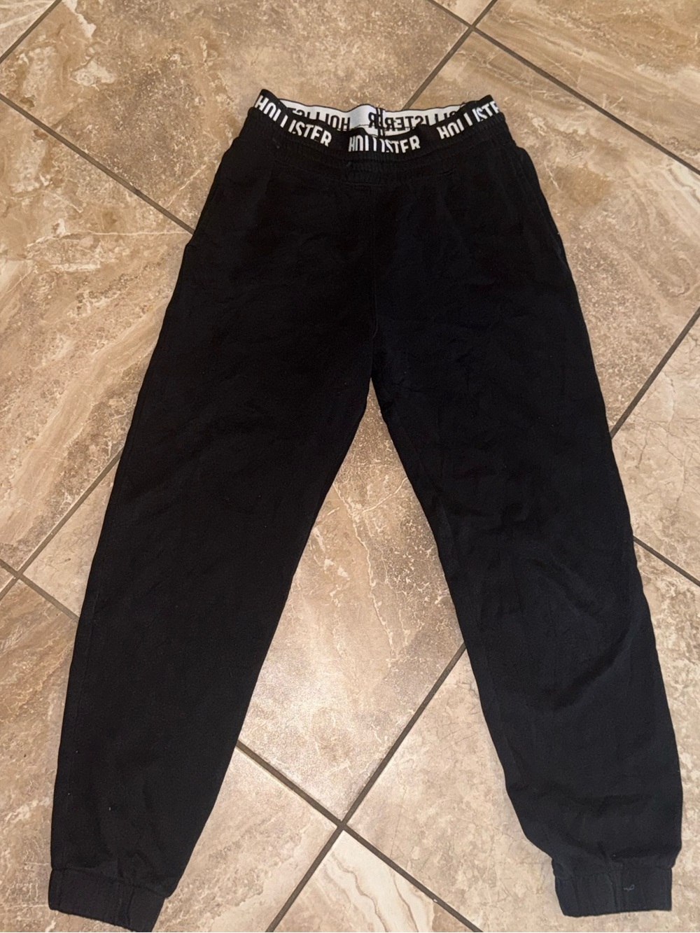 Hollister womens Black Logo-Waist Jogger Pants